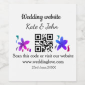 シンプル結婚ミニマルWebサイトQ Rコード追加名y ワインラベル (シングルラベル)