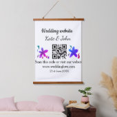 シンプル結婚ミニマルWebサイトQ Rコード追加名y 吊り下げ型タペストリー (寝室)