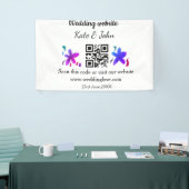 シンプル結婚ミニマルWebサイトQ Rコード追加名y 横断幕 (トレードショー)