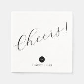 シンプル結婚モダンのナプキン – 応援! スタンダードカクテルナプキン (正面)