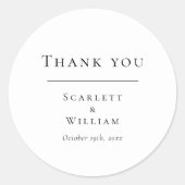 シンプル結婚モダンのラウンドお礼ステッカー ラウンドシール (正面)