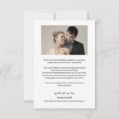 シンプル結婚モダンの写真ハート（小） サンキューカード (裏面)