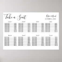 シンプル結婚モダンの結婚座席表 ポスター