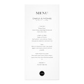 シンプル結婚モダンの縦のメニュー・カード ラックカード (正面)