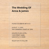 シンプル結婚モダンアクリル招待状 アクリル招待状 (正面)