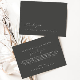 シンプル結婚モダンサンキューカード サンキューカード