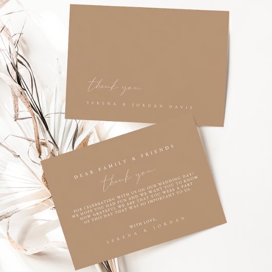 シンプル結婚モダンサンキューカード サンキューカード