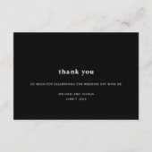 シンプル結婚モダンサンキューカード |黒 エンクロージャーカード (正面)