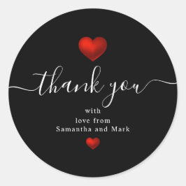 シンプル結婚モダンハート ラウンドシール