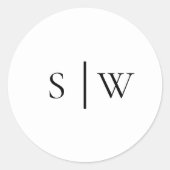 シンプル結婚モダンモノグラム封筒用シール ラウンドシール (正面)