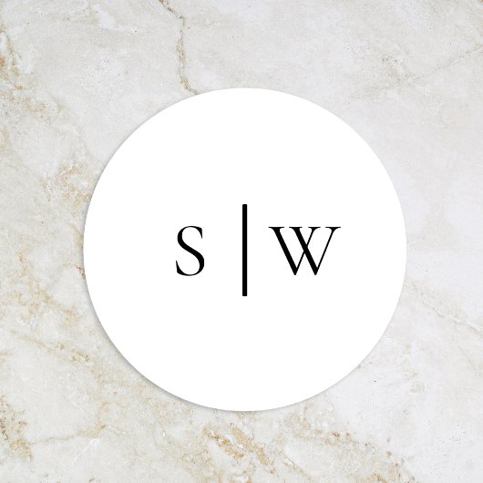 シンプル結婚モダンモノグラム封筒用シール ラウンドシール