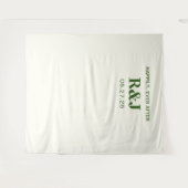 シンプル結婚モダンモノグラム背景 タペストリー (正面(横))