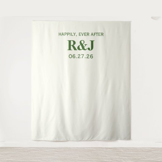 シンプル結婚モダンモノグラム背景 タペストリー (正面)