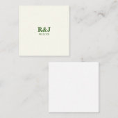 シンプル結婚モダンモノグラム ノートカード (正面/裏面)