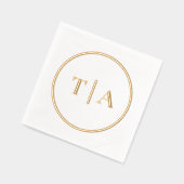 シンプル結婚モダンモノグラム 箔ナプキン (左)