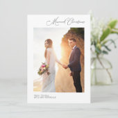 シンプル結婚モダン休日の発表カード サンキューカード (スタンド正面)