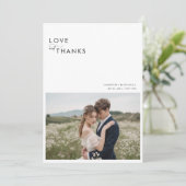 シンプル結婚モダン写真コラージュ サンキューカード (スタンド正面)