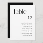 シンプル結婚モダン座席表の記号カード 招待状 (正面/裏面)