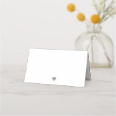 シンプル結婚モダン座席表銀ハート プレイスカード (裏面)