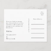 シンプル結婚モダン感謝はがき ポストカード (裏面)