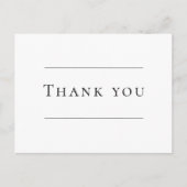 シンプル結婚モダン感謝はがき ポストカード (正面)