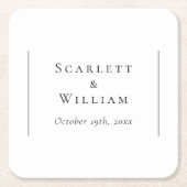 シンプル結婚モダン紙コースター スクエアペーパーコースター (正面)
