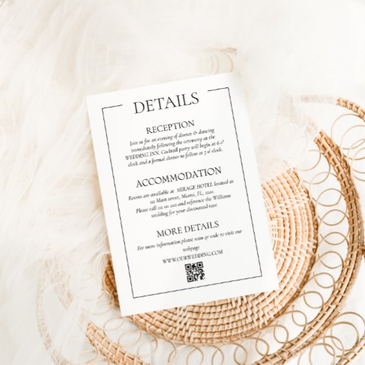 シンプル結婚モダン詳細 エンクロージャーカード