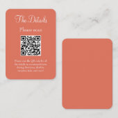 シンプル結婚モダン詳細QRコード エンクロージャーカード (正面/裏面)