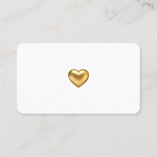 シンプル結婚モダン金ゴールドハートフラット座席表 プレイスカード (裏面)