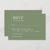 シンプル結婚モダンSage's Green White Reply 出欠カード (正面/裏面)