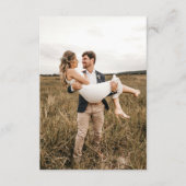 シンプル結婚モノグラムクラシックミニマルQRコード エンクロージャーカード (正面)