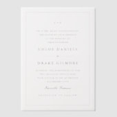 シンプル結婚モノグラム ベラム紙招待状 (正面)