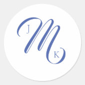 シンプル結婚モノグラム ラウンドシール (正面)