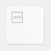 シンプル結婚ラブモノグラム スタンダードカクテルナプキン (正面)