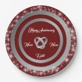 シンプル結婚リングや輪カスタマイズスシルバー ペーパープレート (正面)