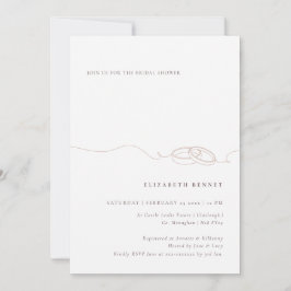 シンプル結婚リングや輪 | 赤面ピンクブライダルシャワー 招待状