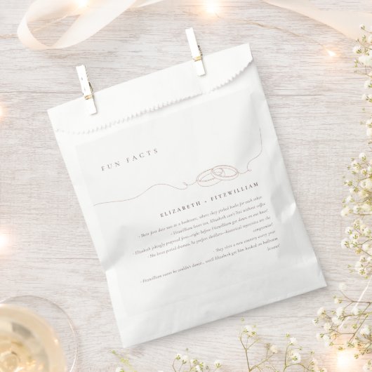 シンプル結婚リングや輪 | 赤面結婚ピンクのおもしろい事実 フェイバーバッグ (クリップ留めされた状態)