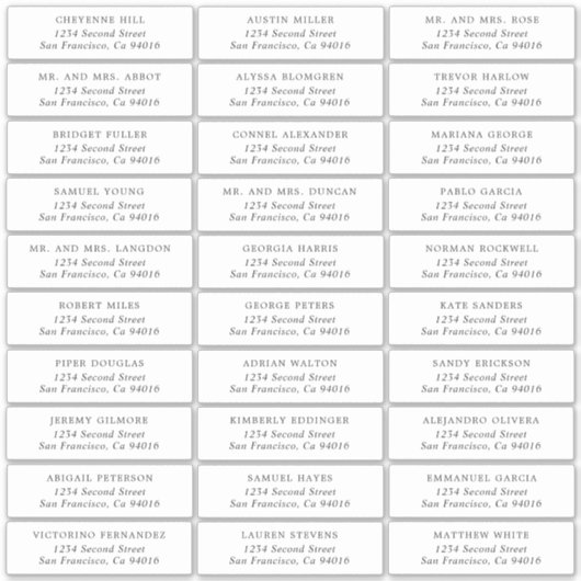 シンプル結婚住所 シール (正面)