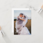 シンプル結婚写真あいさつ文を追加 カード (正面/裏面インサイチュ)