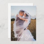 シンプル結婚写真あいさつ文を追加 ノートカード (正面/裏面)