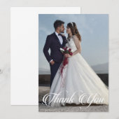 シンプル結婚写真あいさつ文を追加 ノートカード (正面/裏面)