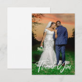 シンプル結婚写真あいさつ文を追加 ノートカード (正面/裏面)