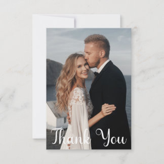 シンプル結婚写真あいさつ文を追加 ノートカード