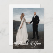 シンプル結婚写真あいさつ文を追加 ポストカード (正面/裏面)