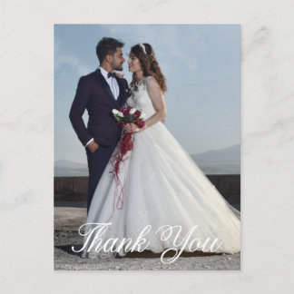 シンプル結婚写真あいさつ文を追加 ポストカード