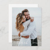 シンプル結婚写真あいさつ文を追加 ポストカード (正面/裏面)