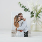 シンプル結婚写真あいさつ文を追加 ポストカード (スタンド正面)