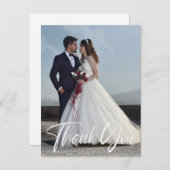 シンプル結婚写真あいさつ文を追加 ポストカード (正面/裏面)