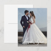 シンプル結婚写真あいさつ文を追加 ポストカード (正面/裏面)