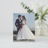 シンプル結婚写真あいさつ文を追加 ポストカード (スタンド正面)